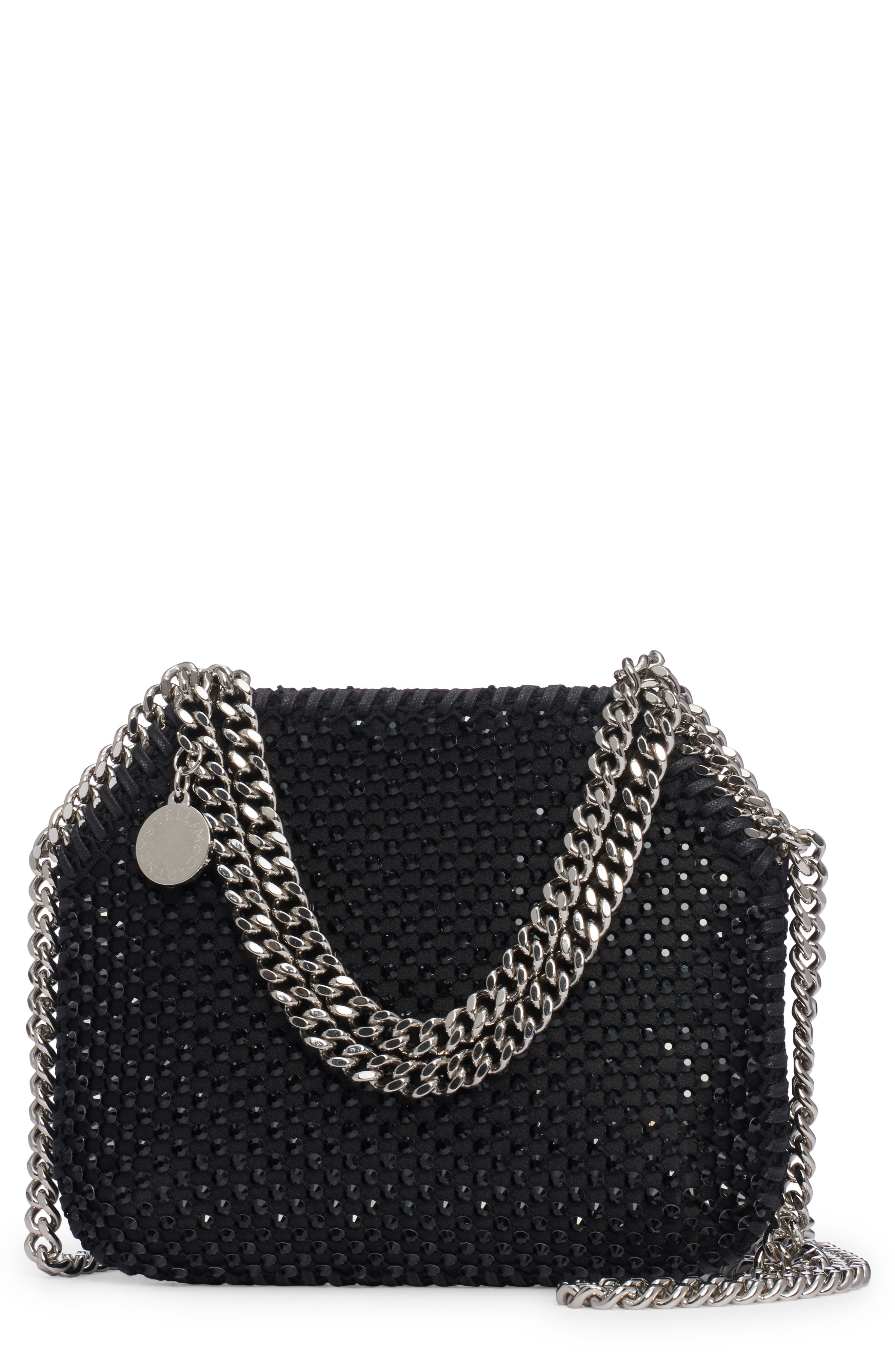 Stella McCartney Falabella Mini Crystal Shoulder Bag, Main, color, 
