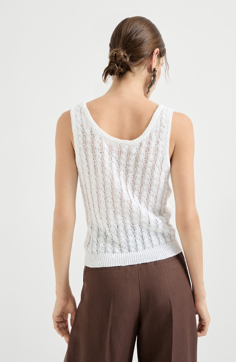 Brunello Cucinelli Dazzling cable top, Alternate, color, White