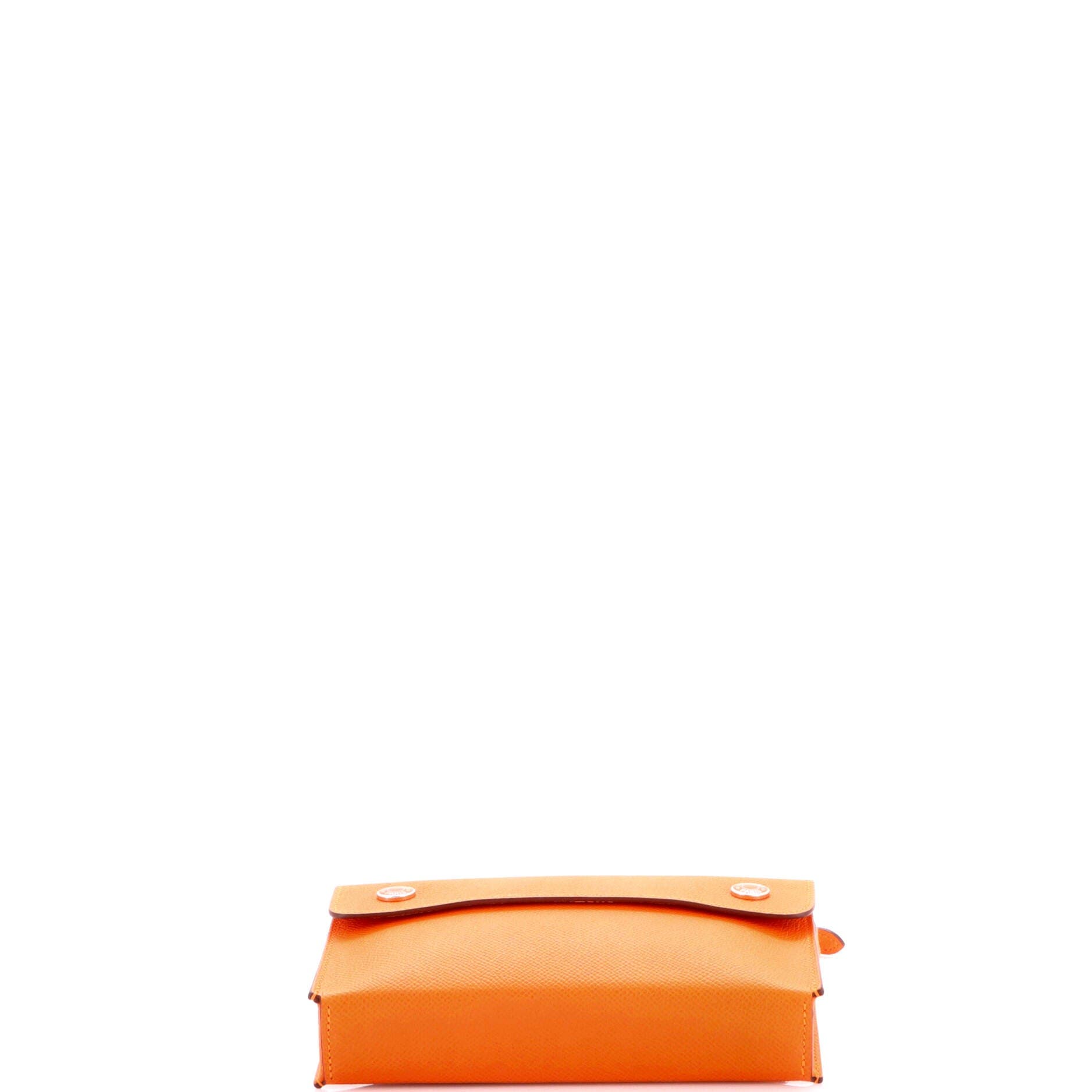 Pre-Owned Hermes Hermesnap Wallet Bag Epsom, Alternate, color, Orange H