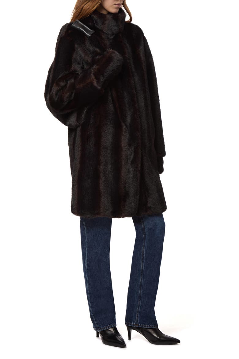 Blair Shaved Mink Faux Fur Coat, Alternate, color, NOIR MULTI