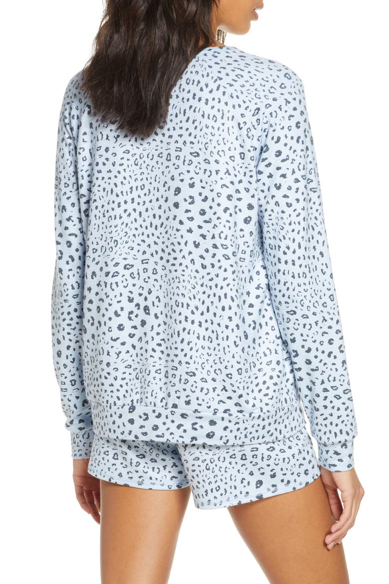 Peach Party Long Sleeve Sleep Shirt, Alternate, color, BLUE
