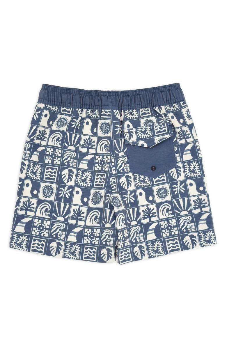 Feather 4 Arrow Kids' Print Board Shorts, Alternate, color, Navy