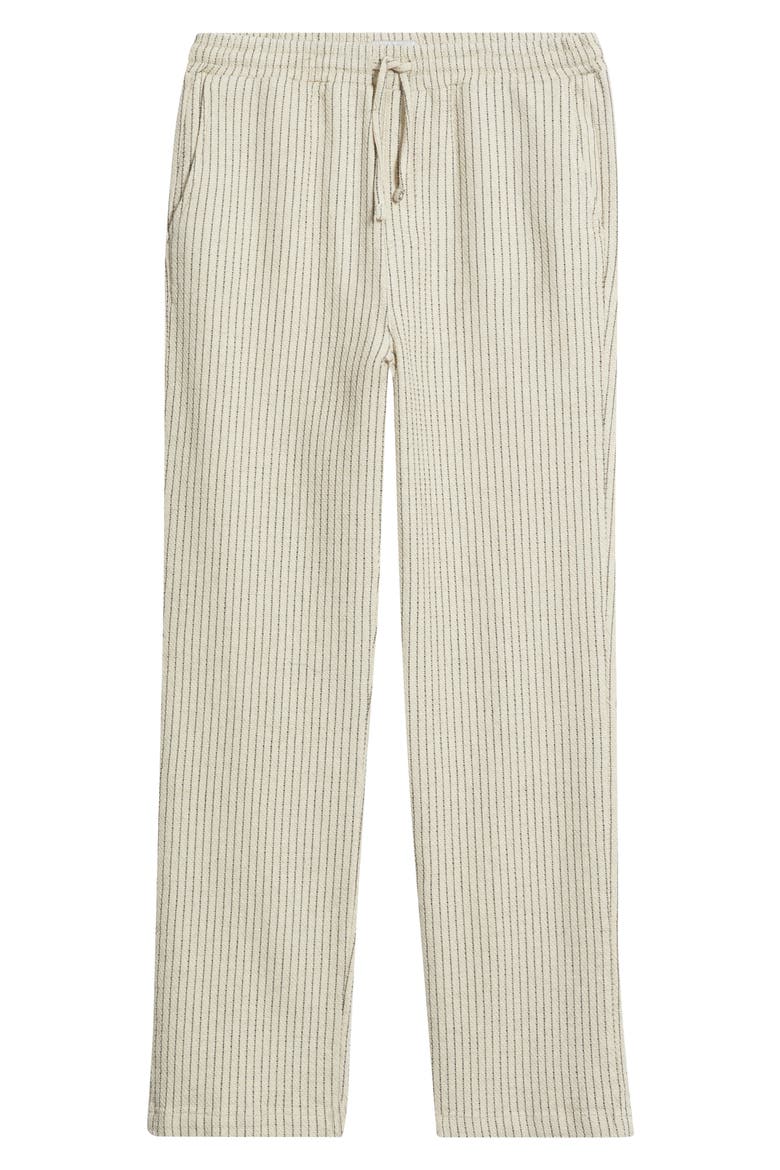 Sorrento Pinstripe Cotton & Linen Drawstring Pants, Alternate, color, ECRU