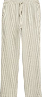 Percival Sorrento Pinstripe Cotton & Linen Drawstring Pants