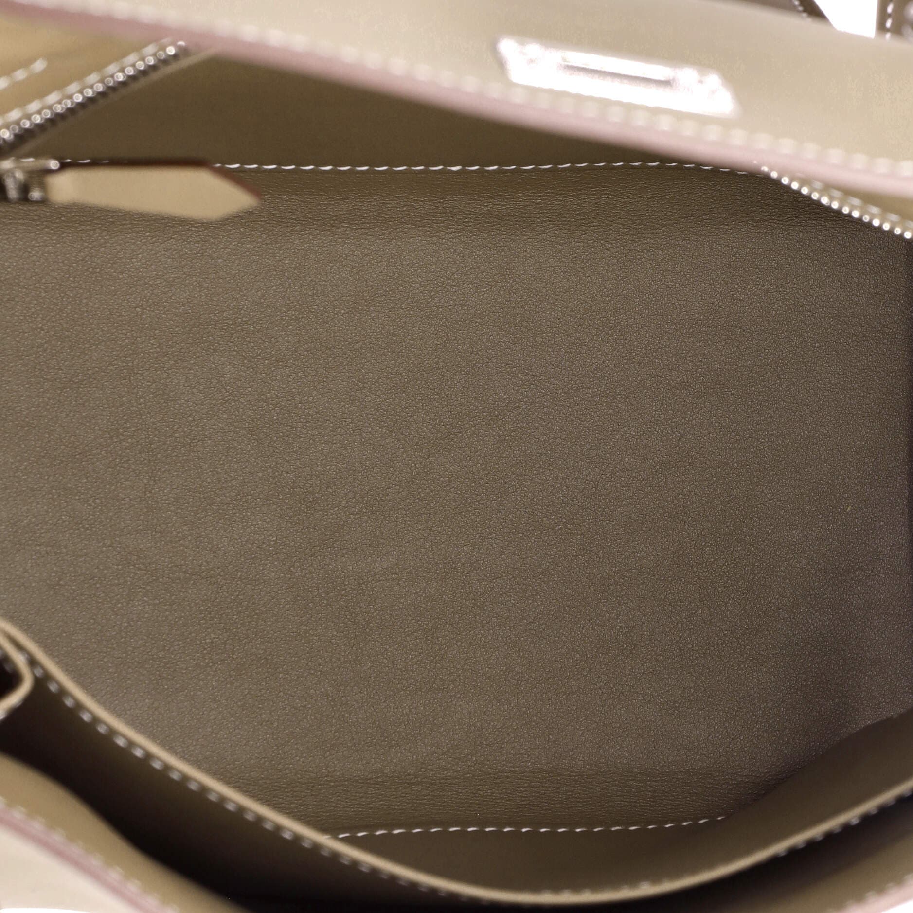 Pre-Owned Hermes Kelly Handbag Grey Swift with Palladium Hardware 25, Alternate, color, 