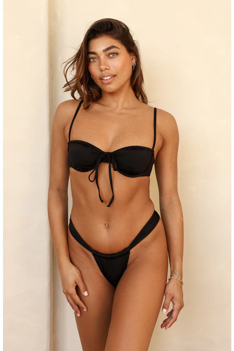 Emma Bandeau Bikini Top, Main, color, Black