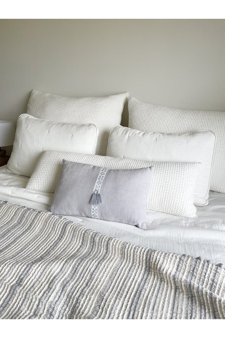 Cool Cotton Waffle Weave Pillow with Down Insert, Alternate, color, White