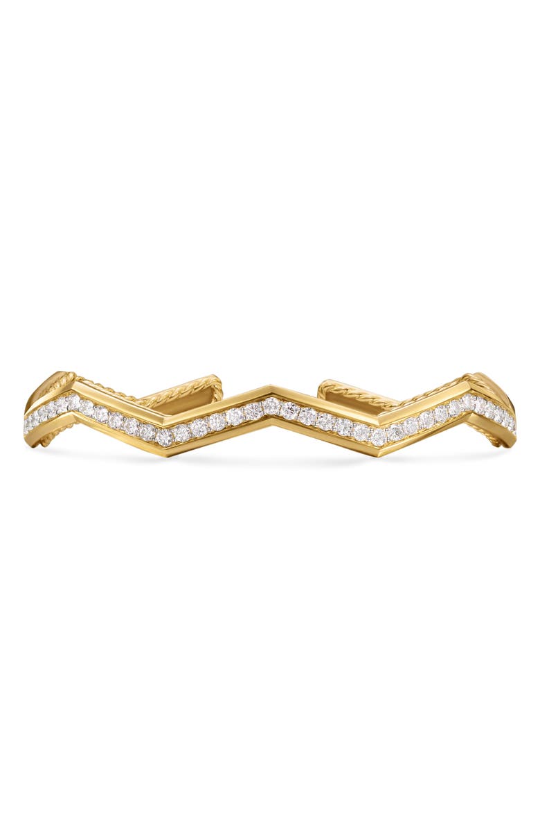 David Yurman Zig Zag Stax Cuff Bracelet, Main, color, 18K Yellow Gold