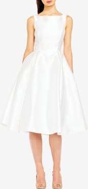 Adrianna Papell Sleeveless Mikado Fit & Flare Midi Dress