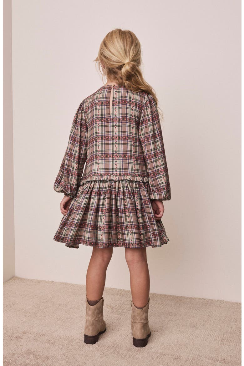 Kids' Check Skater Dress, Alternate, color, BROWN