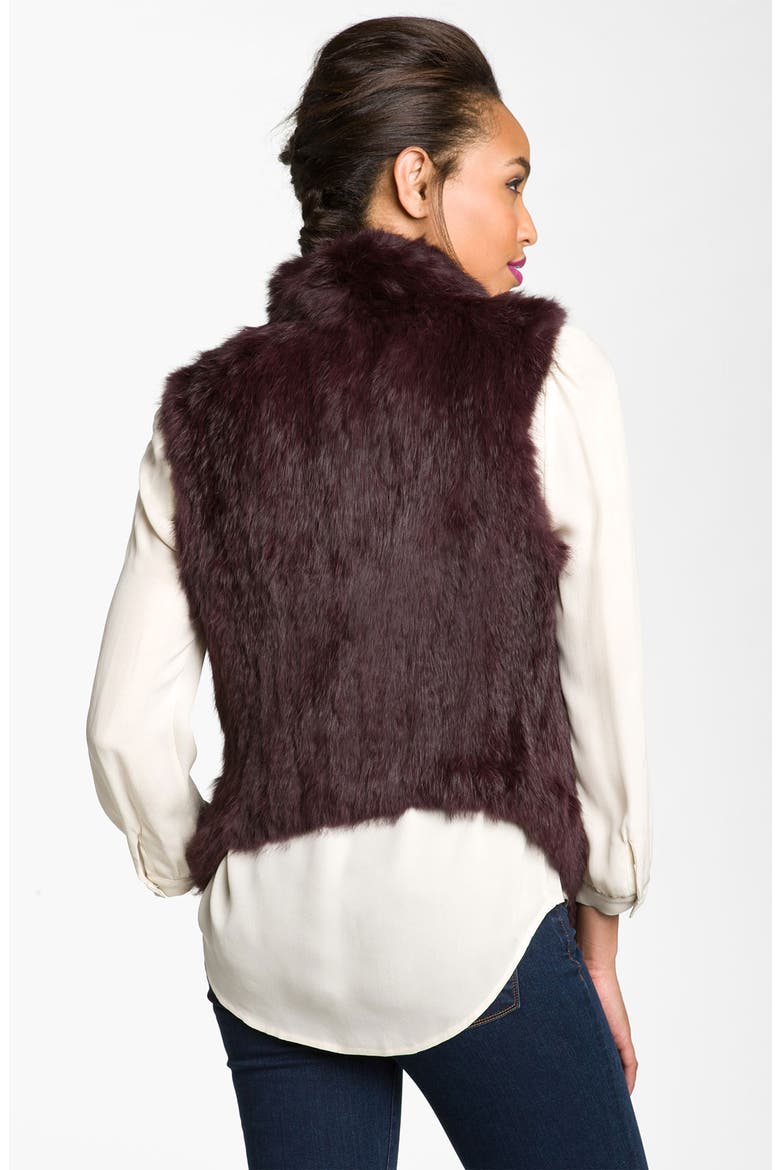 Genuine Rabbit Fur Vest, Alternate, color, BURGUNDY