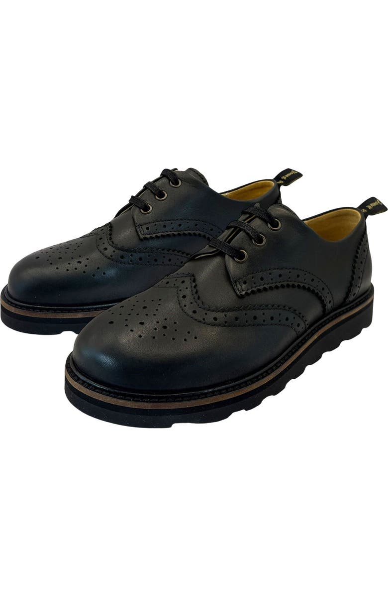 Young Soles Brando Kids Brogue Shoe, Alternate, color, All Black