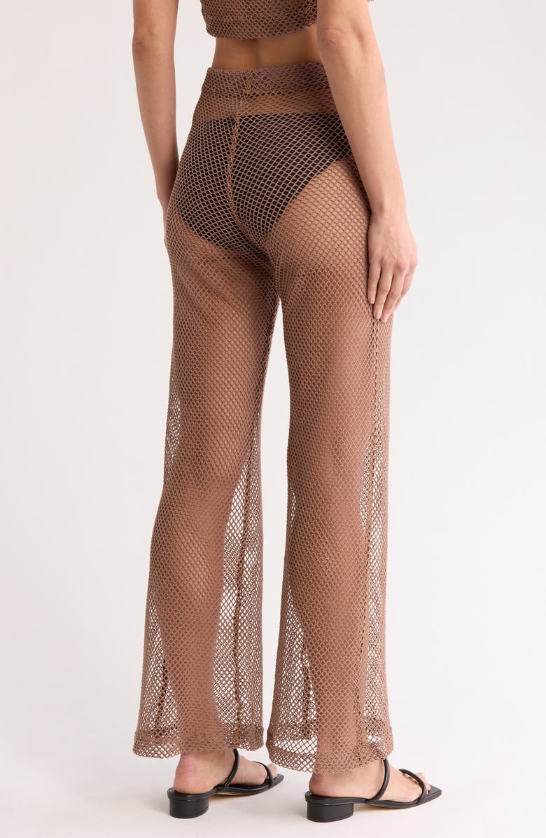 BOAMAR Atalaya Mesh Wide Leg Cover-Up Pants, Alternate, color, Coffee