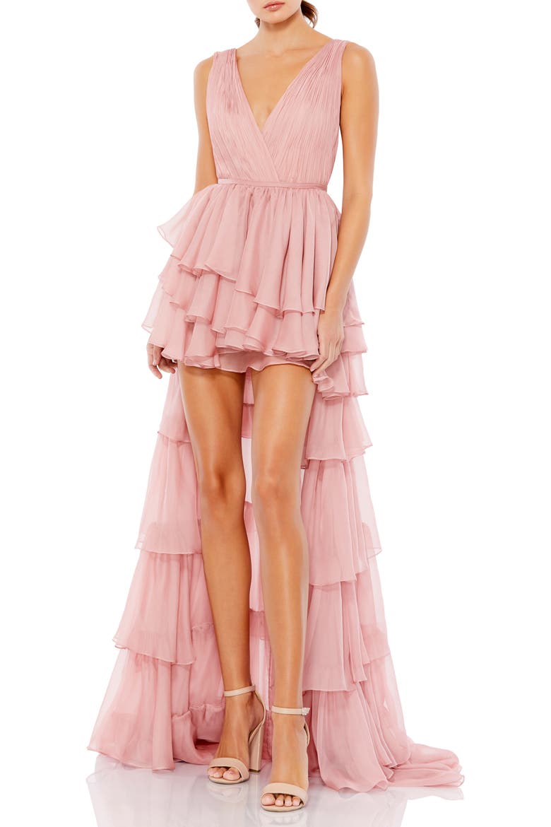 Petite Floral Embroidered High Neck Midi Dress, Main, color, ROSE PINK