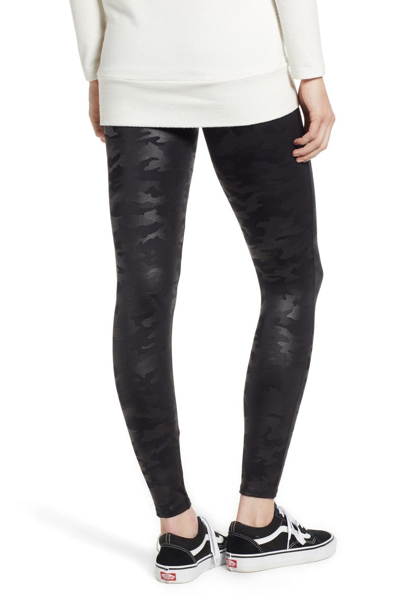 Camo Faux Leather Leggings, Alternate, color, MATTE BLACK CAMO