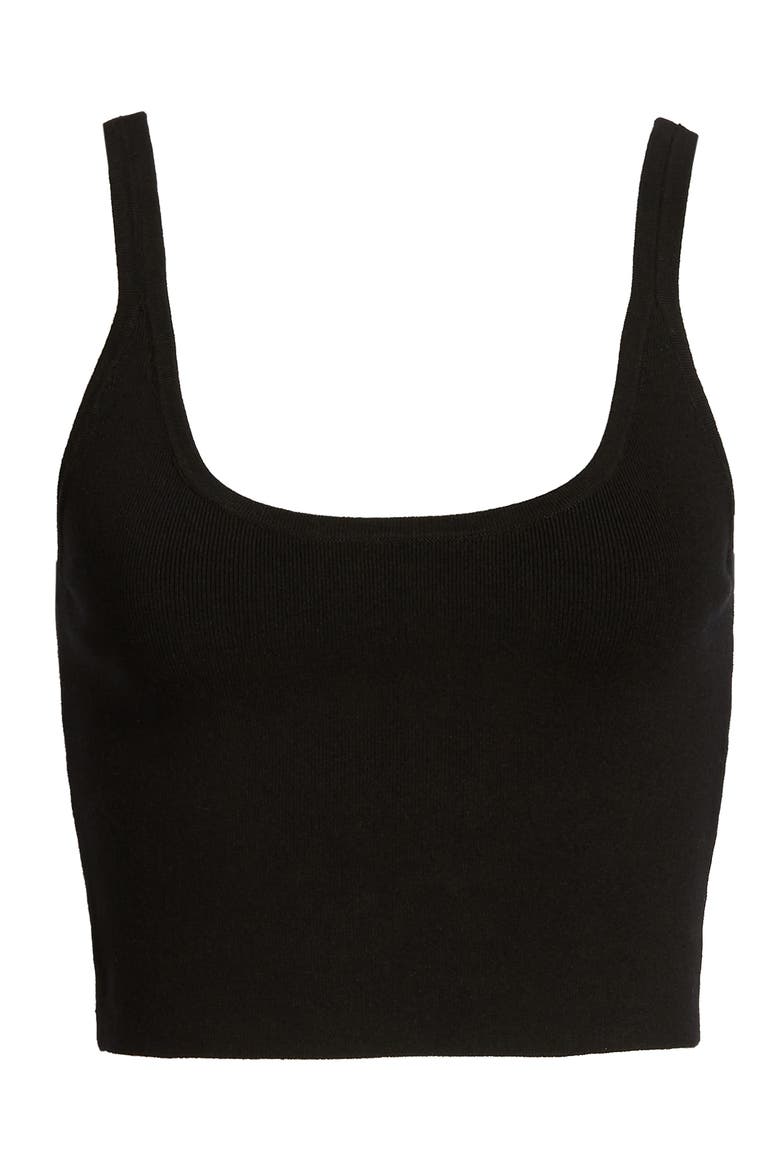 Fitted Crop Top, Alternate, color, BLACK