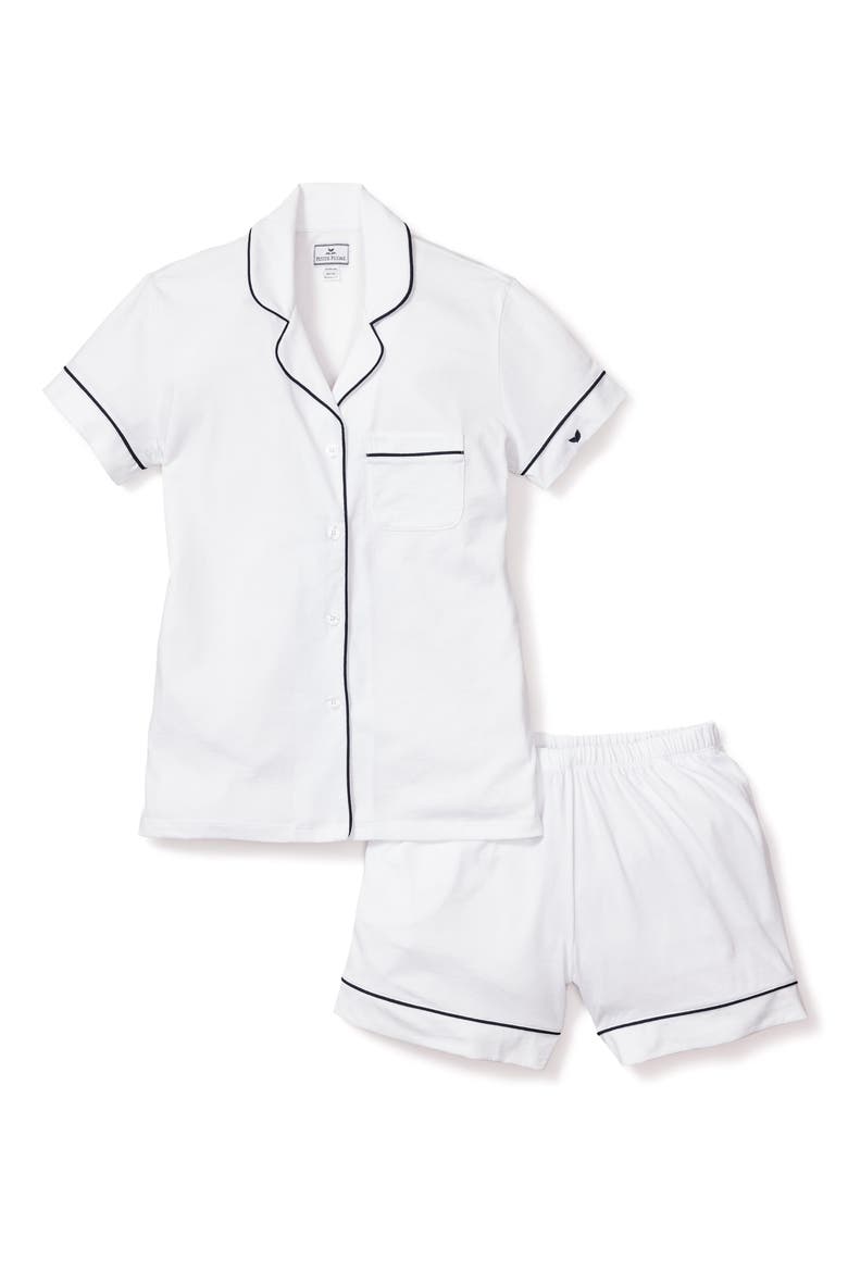 Timeless Toile Classic Pima Cotton Short Sleeve Short Pajamas, Main, color, WHITE
