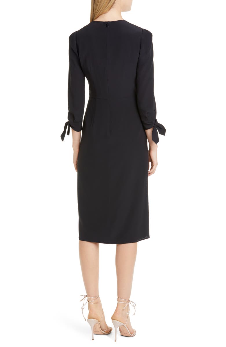 Etro Side Slit Leaf Cloqué Silk Dress, Alternate, color,