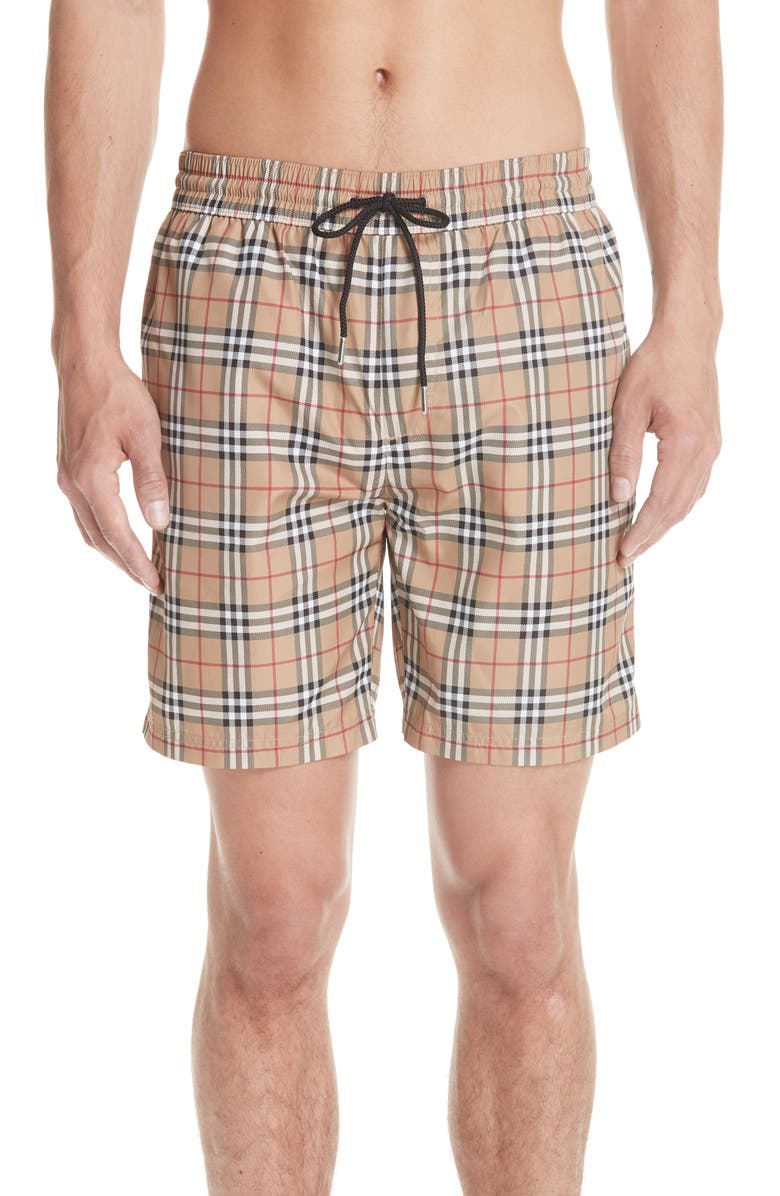 Burberry Guildes New Check Swim Trunks, Main, color,