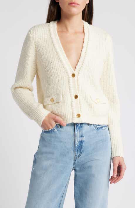 FRAME Double Pocket Crop Cardigan