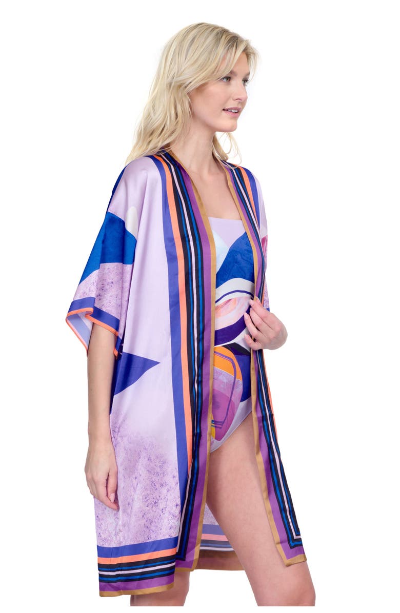Gottex Paradiso Robe with Flutter Sleeves and Tie, Alternate, color,