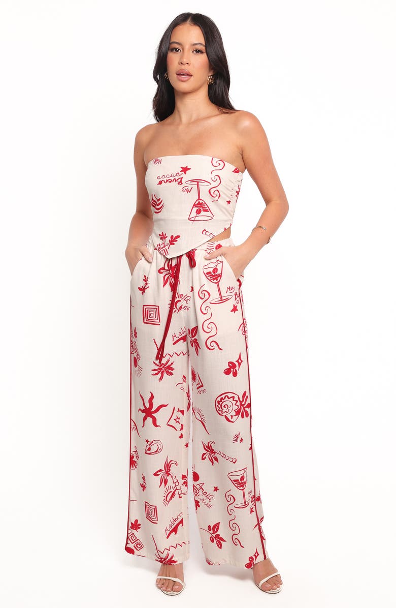 Petal & Pup Malta Floral Print Strapless Top, Alternate, color, Biaritz