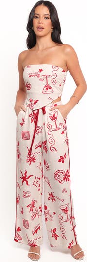 Malta Floral Print Strapless Top
