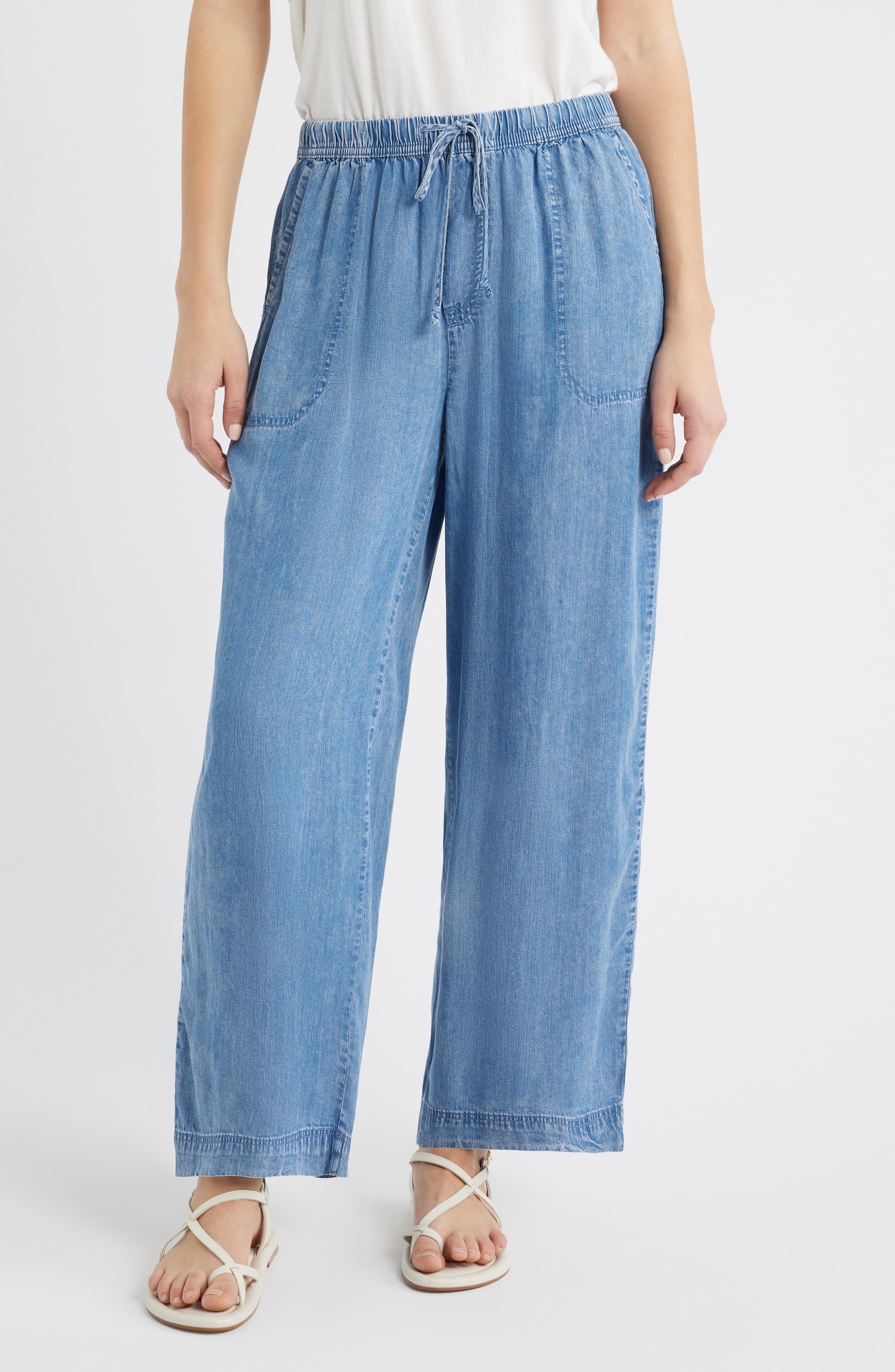Inaya Chambray Drawstring Ankle Pants - image 5