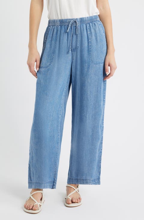Inaya Chambray Drawstring Ankle Pants