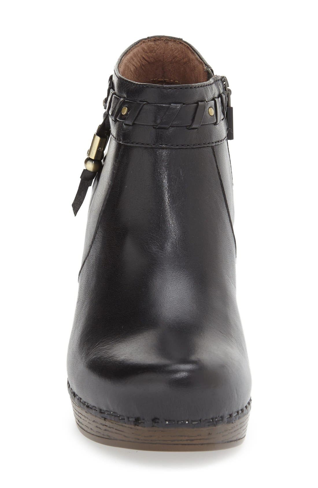 'Dabney' Bootie, Alternate, color, BLACK BURNISHED LEATHER