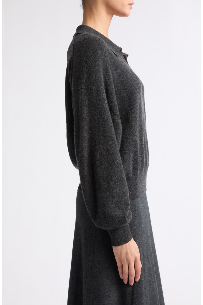 Katriel Cashmere Polo Sweater, Alternate, color, CHARCOAL