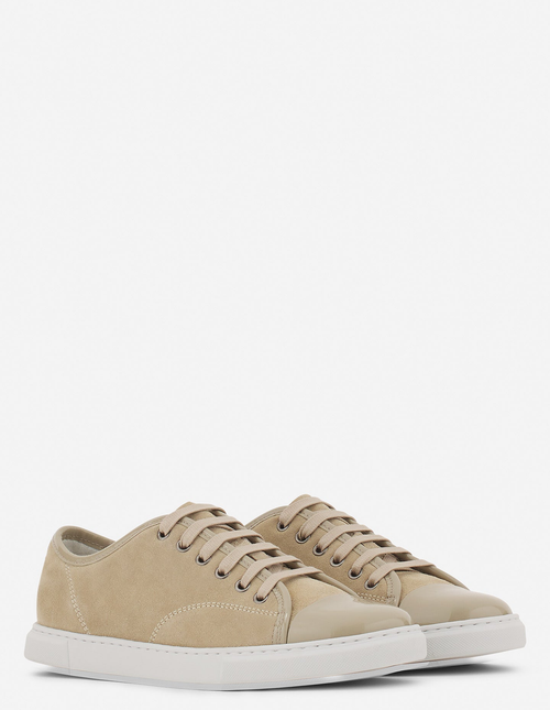 Lanvin Dbb1 Sneakers In Suede And Patent Leather For Women In Lin