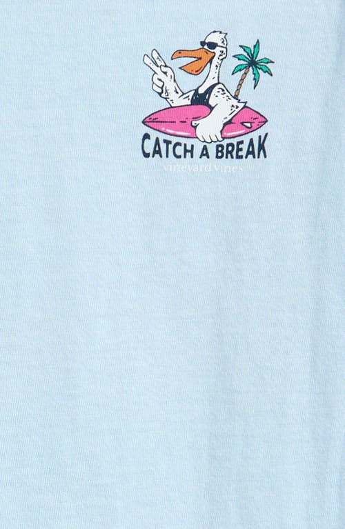 Vineyard Vines Kids' Catch A Break Cotton Graphic T-shirt In Pale Sky