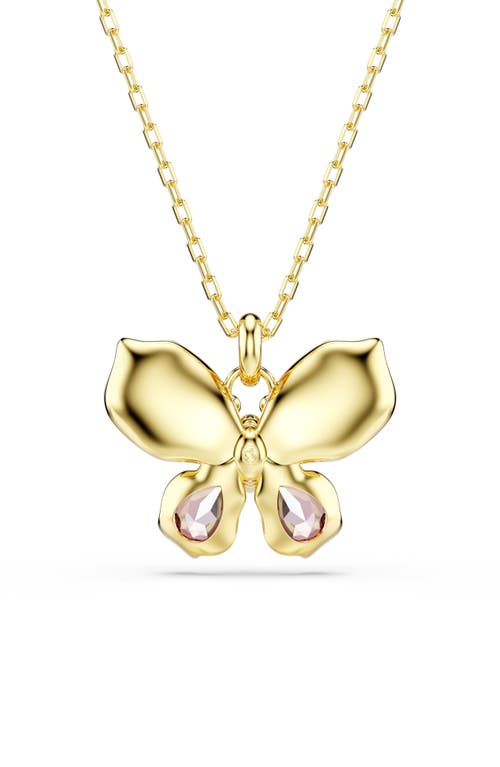 Swarovski Idyllia Butterfly Pendant Necklace In Gold Multi