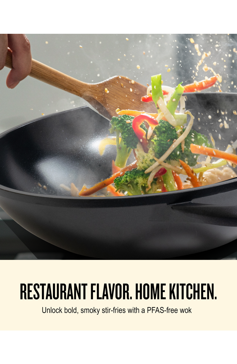 Alva Forest 12" Carbon Steel Wok, Alternate, color, Black