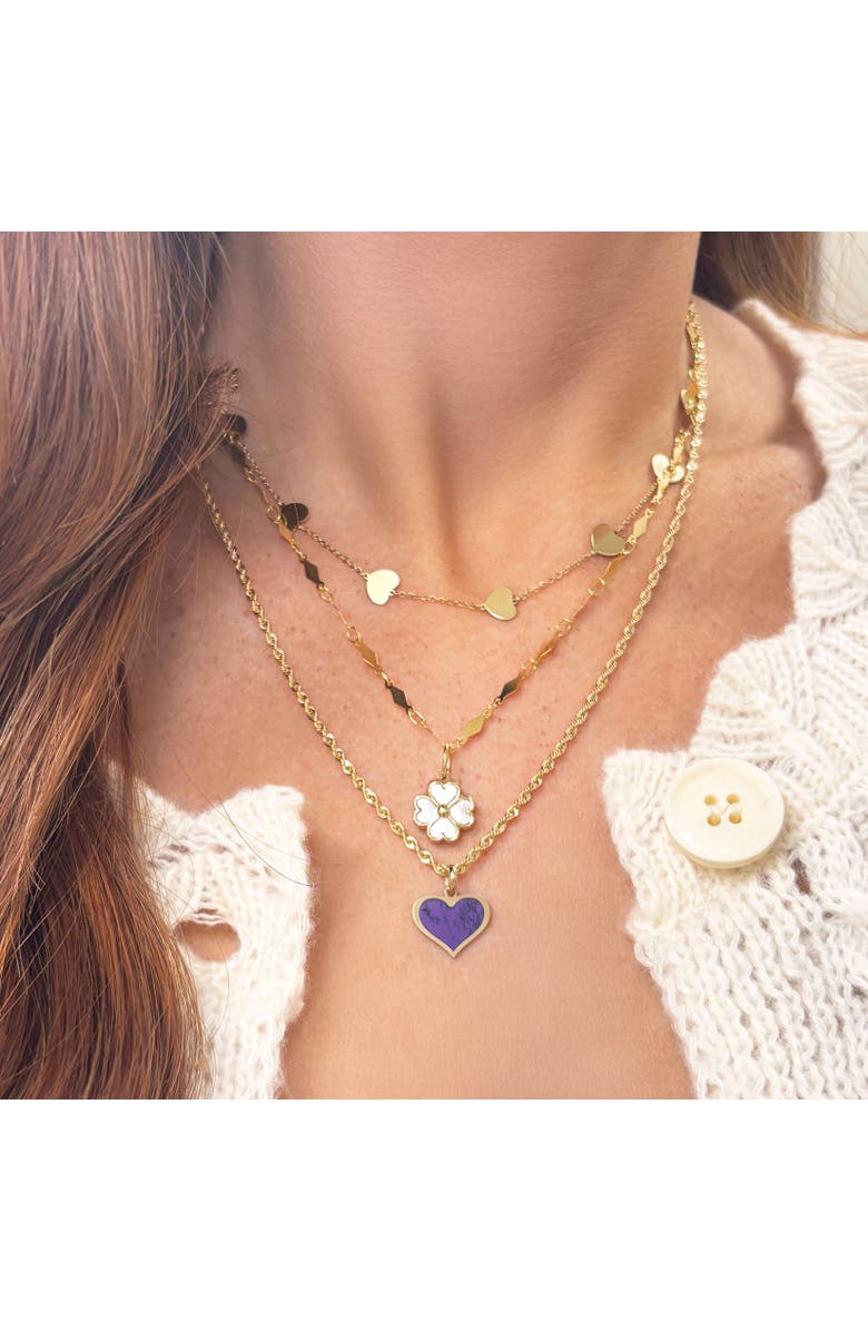 The Lovery Fine Jewelry Amethyst Heart Charm, Alternate, color, Amethyst