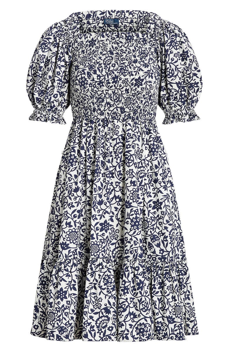 Polo Ralph Lauren Elery Floral Off the Shoulder Smock Bodice Cotton Dress, Main, color, 