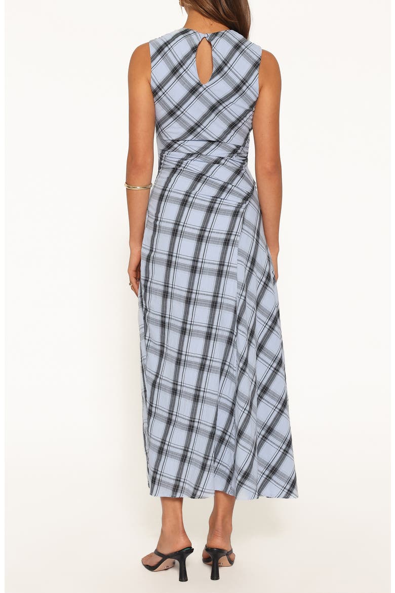 West Plaid Cowl Neck Midi Dress, Alternate, color, ICY BLUE PLAID