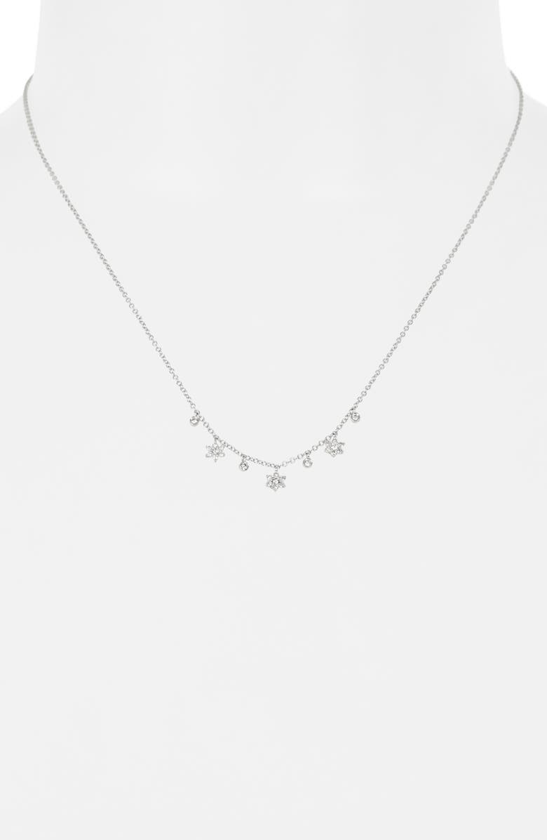 Meira T Mini Diamond Cluster Pendant Necklace, Alternate, color, White