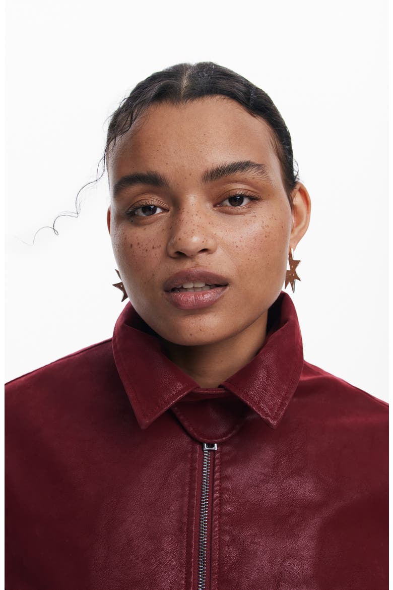 Lido Faux Leather Jacket, Alternate, color, MAROON