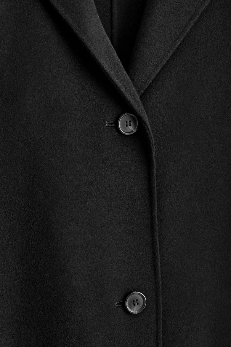 Double-Faced Wool Long Coat, Alternate, color, BLACK