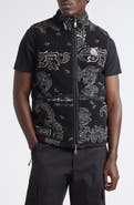 Moncler Reversible Paisley Print Fleece & Diamond Quilted Vest
