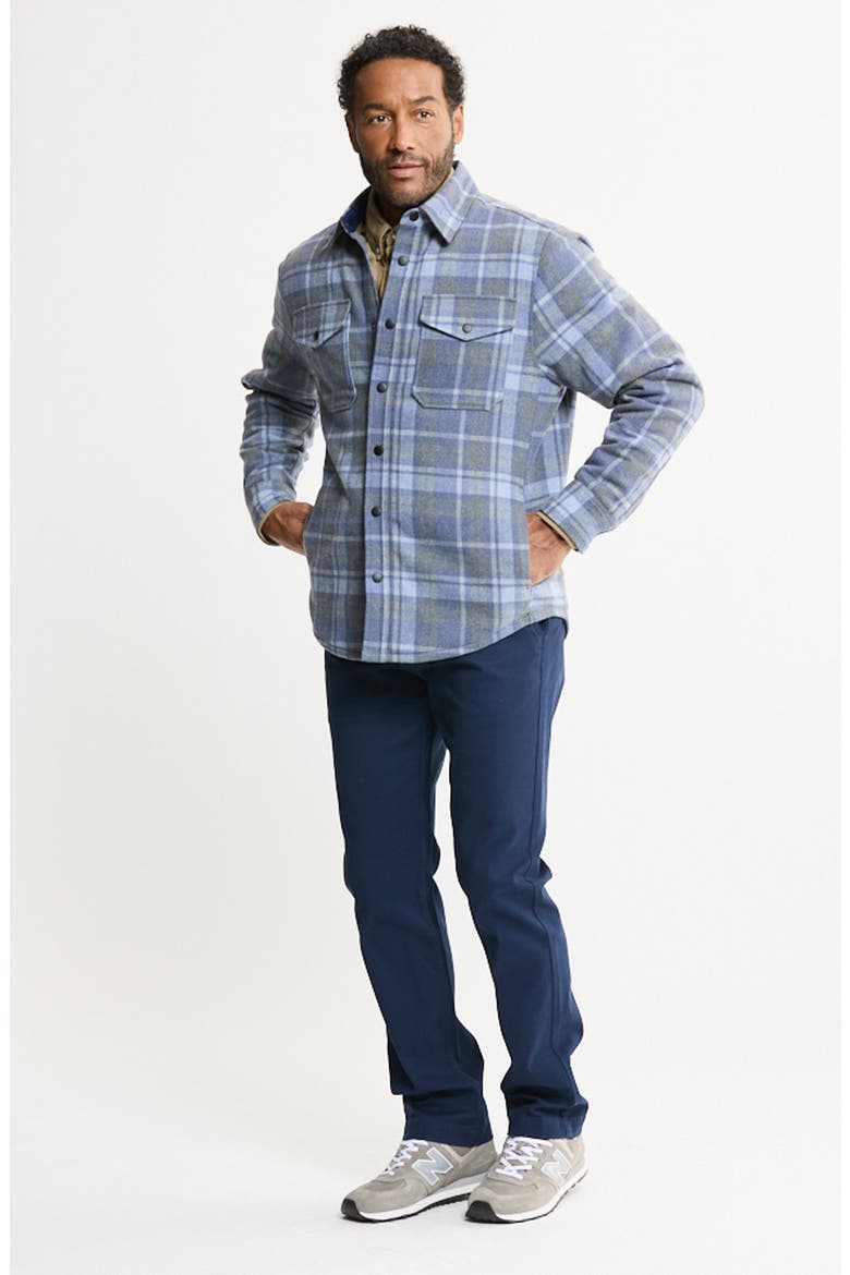 Quilted Lined Plaid Flannel Shirt Jacket, Alternate, color, BLUE