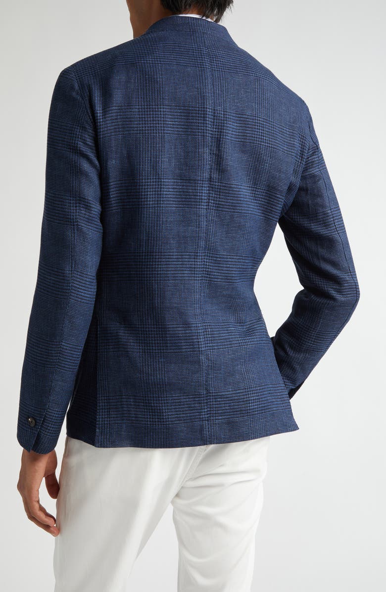 Eleventy Unstructured Plaid Linen & Wool Blend Sport Coat, Alternate, color, 11 Blue