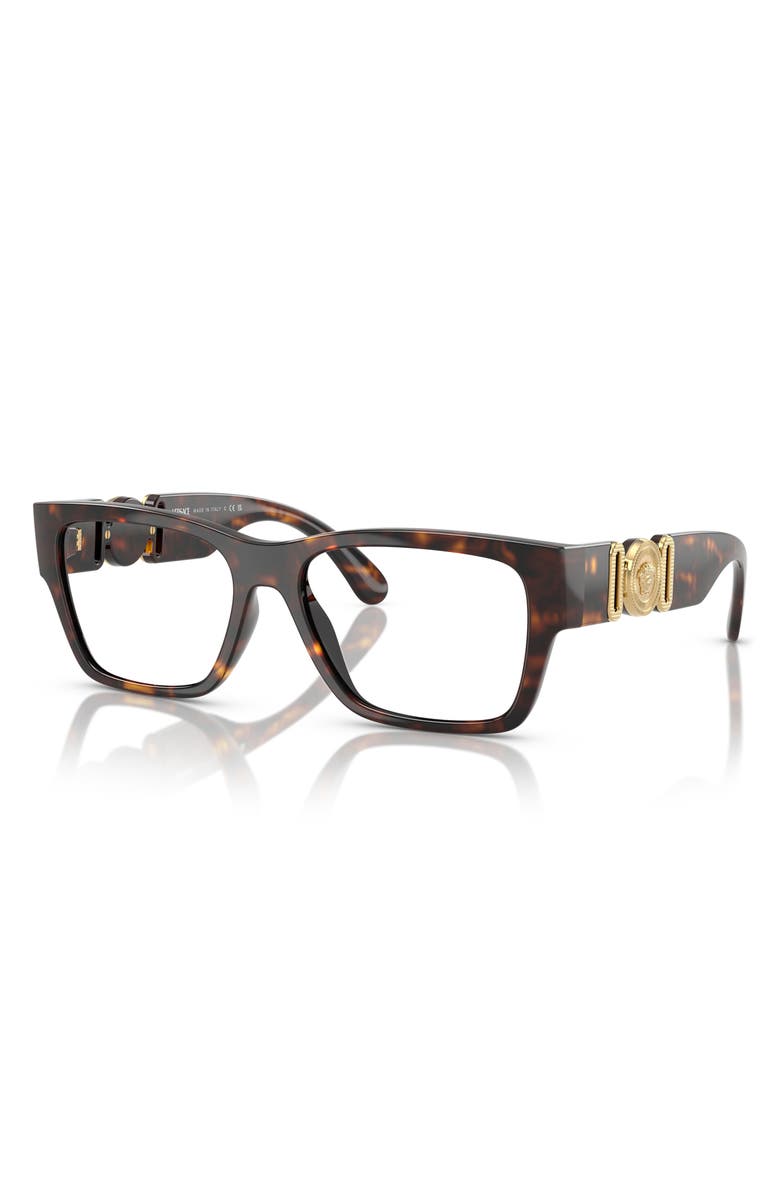 Versace 55mm Pillow Optical Glasses, Alternate, color, Havana