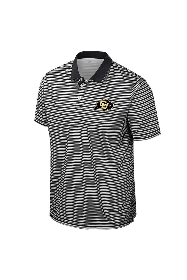 Men's Colosseum Black Colorado Buffaloes Striped Polo, Alternate, color, Black
