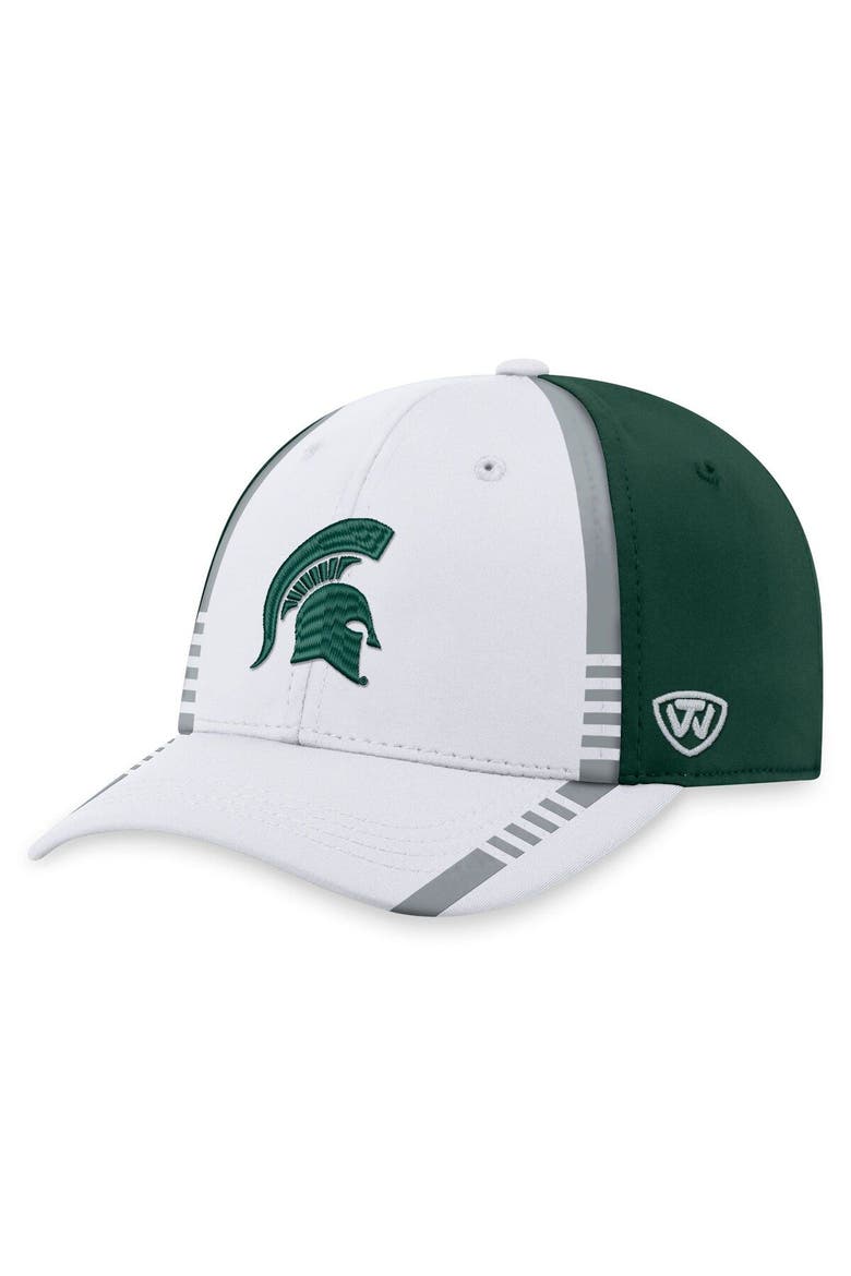 Men's Top of the World White/Green Michigan State Spartans Iconic Flex Hat, Main, color, White