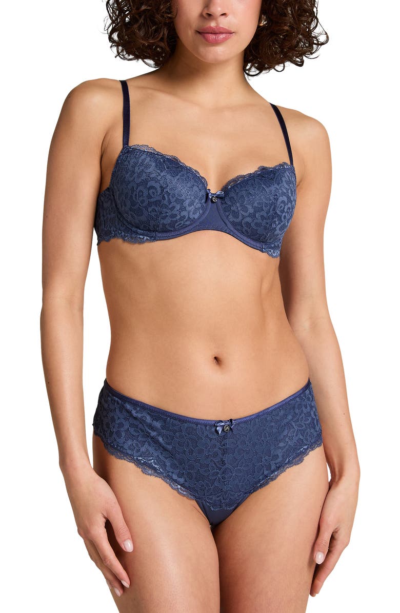 Hunkemöller Marine Brazilian Knickers, Alternate, color, Blue Indigo