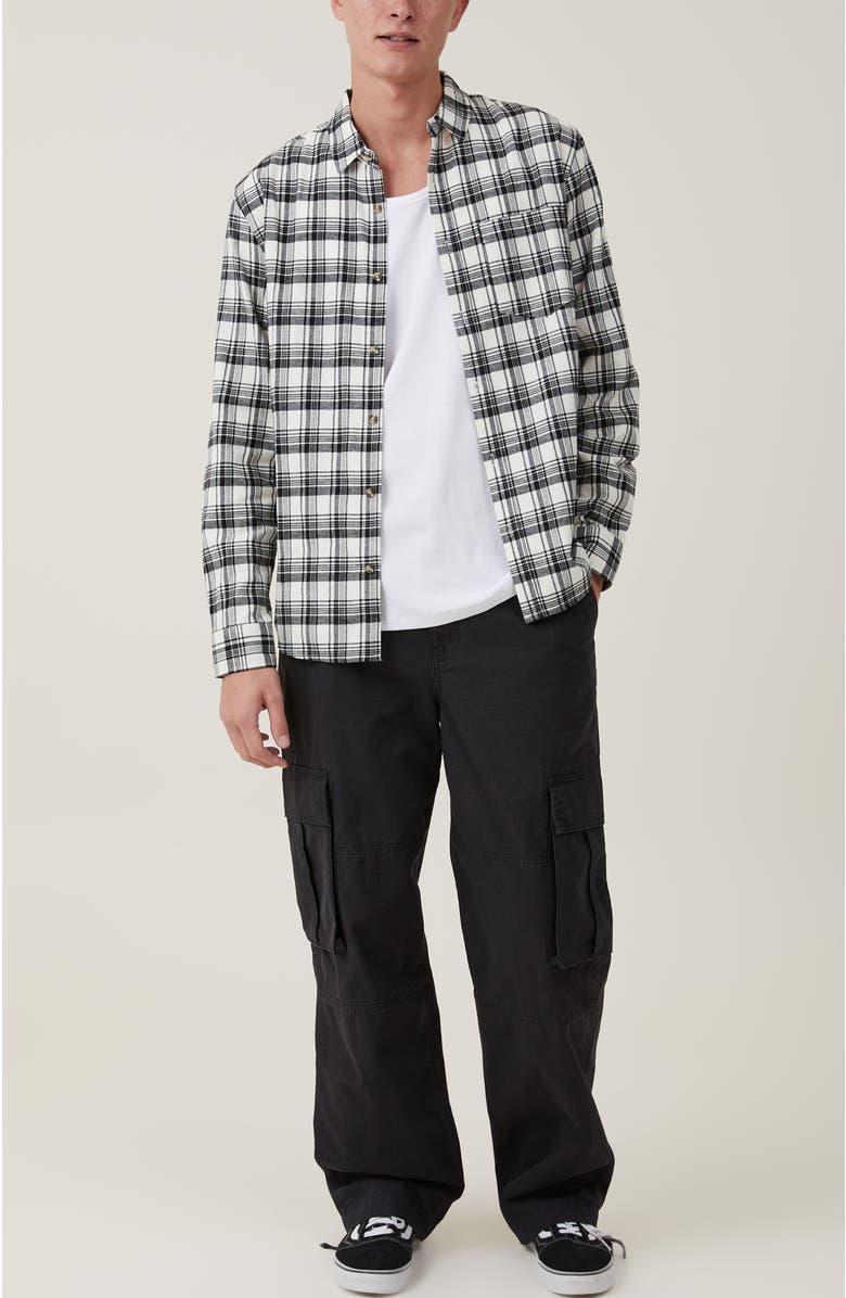 Cotton On Men's Baggy Cargo Pant, Alternate, color, Black Ripstop