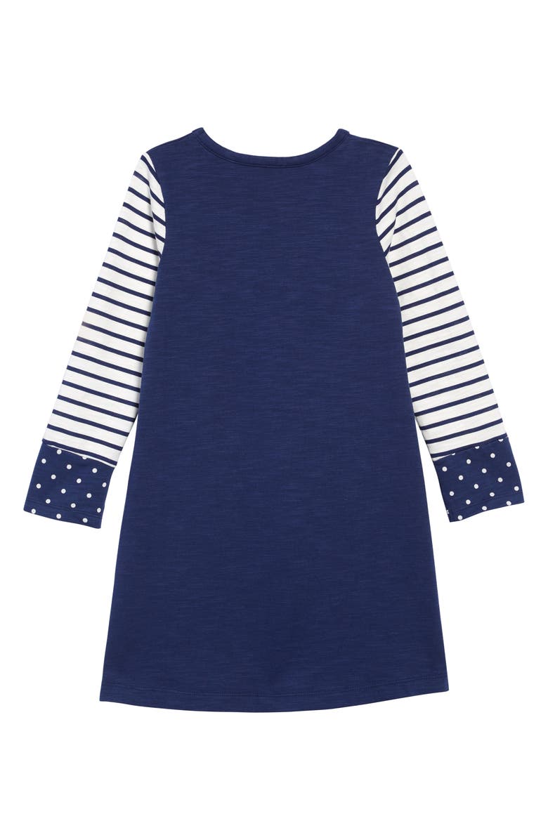 Mini Boden Fun Pocket Long Sleeve Jersey T-Shirt Dress, Alternate, color, 